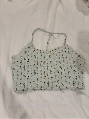 POPFLEX Mint Floral Racerback Flexy Crop Top